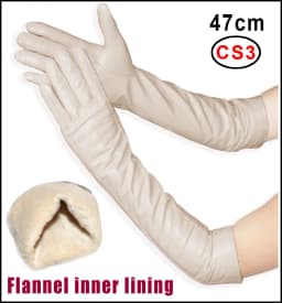 AOTIANYANG Genuine Leather Gloves 100% Sheepskin Long Gloves Women's Winter Warm Fleece Lining Over Elbow Arm Sleeves Color New