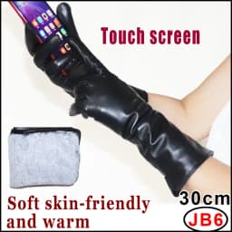 AOTIANYANG Genuine Leather Gloves 100% Sheepskin Long Gloves Women's Winter Warm Fleece Lining Over Elbow Arm Sleeves Color New