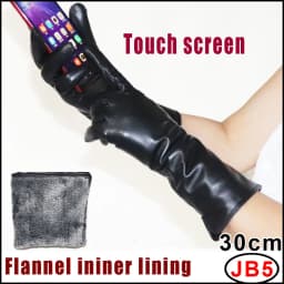 AOTIANYANG Genuine Leather Gloves 100% Sheepskin Long Gloves Women's Winter Warm Fleece Lining Over Elbow Arm Sleeves Color New
