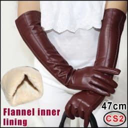 AOTIANYANG Genuine Leather Gloves 100% Sheepskin Long Gloves Women's Winter Warm Fleece Lining Over Elbow Arm Sleeves Color New