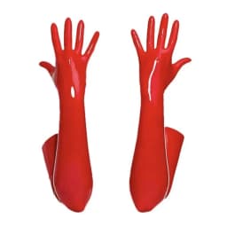 Women Men Wet Look Shiny Sexy Black Red PVC Long Gloves Club Performance Street Dance Costume Solid Ladies Fashion Opera Gloves