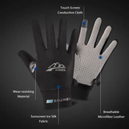 Summer Ice Silk Men Gloves Thin Light Sports Driving Fingerless Outdoors Fishing Women Cycling Run Non-Slip Touchscreen Gloves