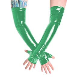 Unisex Long Gloves PVC Patent Leather Fingerless Half Finger Gloves Wristlet Evening Party Club Arm Warmer Cosplay Accessories