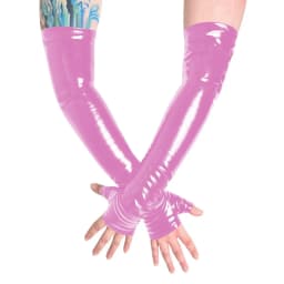 Unisex Long Gloves PVC Patent Leather Fingerless Half Finger Gloves Wristlet Evening Party Club Arm Warmer Cosplay Accessories