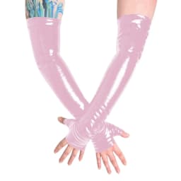 Unisex Long Gloves PVC Patent Leather Fingerless Half Finger Gloves Wristlet Evening Party Club Arm Warmer Cosplay Accessories