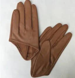 Autumn and Winter Women's Short Design Sheepskin Gloves Thin Genuine Leather Gloves Half Palm Black Glove 8 Colors R025