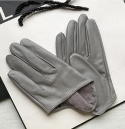 Autumn and Winter Women's Short Design Sheepskin Gloves Thin Genuine Leather Gloves Half Palm Black Glove 8 Colors R025