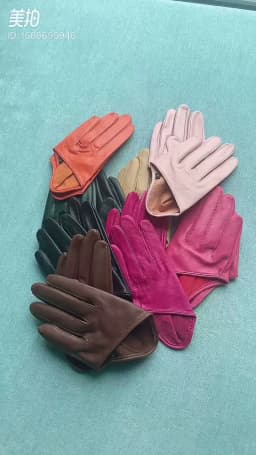 Autumn and Winter Women's Short Design Sheepskin Gloves Thin Genuine Leather Gloves Half Palm Black Glove 8 Colors R025
