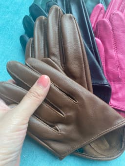 Autumn and Winter Women's Short Design Sheepskin Gloves Thin Genuine Leather Gloves Half Palm Black Glove 8 Colors R025