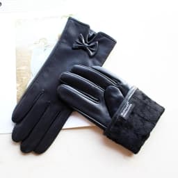 Women's Colored Leather Gloves Fashion Striped Style with Velvet Lining Warm Autumn Winter Sheepskin Finger Gloves