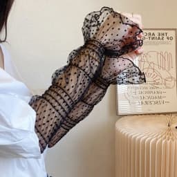 Summer Sunscreen Sleeves Shade for Women Polka Dot Lace UV Thin Breathable Oversleeves Cycling Driving Fingerless Sleeves