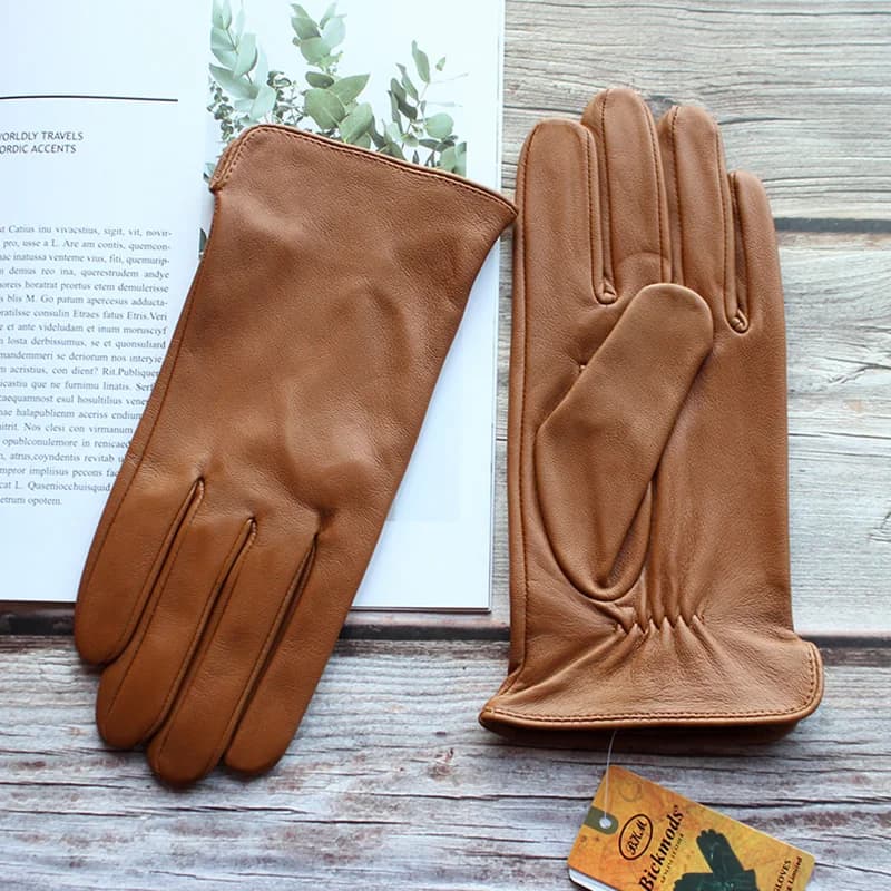 Summer Driving Sheepskin Gloves Men's Thin Touch Screen Leather Unlined Fashionable and Simple Motorcycle Riding Gloves