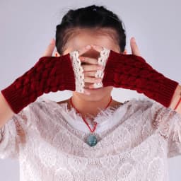 New Lace Fingerless Gloves Women's Gloves Winter Warm Cute Student Writing Typing Half Finger Acrylic Knitted Glove Mittens y2k