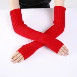 Women Knitted Arm Warmers Long Fingerless Gloves Winter Gothic Lolita Arm Sleeve Solid Glove Classic Half Finger Soft Mitten