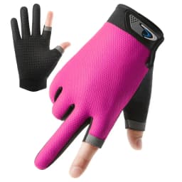 Summer Men Fishing Gloves Women Two Finger Cut Male Touchscreen Angling Anti-Slip Sun-Proof Breathable Cycling Fitness Gloves