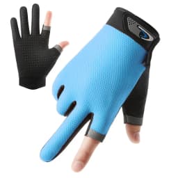 Summer Men Fishing Gloves Women Two Finger Cut Male Touchscreen Angling Anti-Slip Sun-Proof Breathable Cycling Fitness Gloves