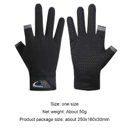 Summer Men Fishing Gloves Women Two Finger Cut Male Touchscreen Angling Anti-Slip Sun-Proof Breathable Cycling Fitness Gloves