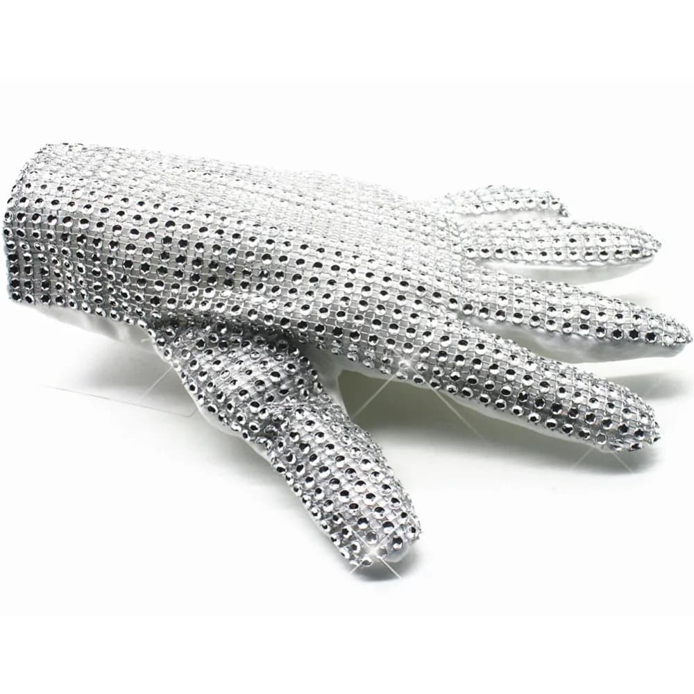 Handmade Classic Michael Jackson Unique Collection Silver Perform Glove Punk Adults