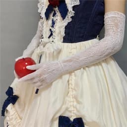 Women Sexy Hollow Out Fishing Net JK Lolita Style Lace Floral High Elasticity Long Gloves Party Stage Performance Cosplay