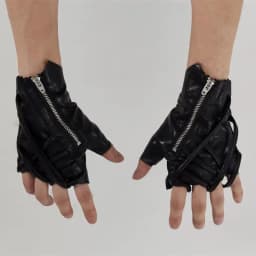 Strap Design Techwear Style Zipper Tactical Leather Gloves Men Women Vintage Hip Hop Punk Fingerless Gloves
