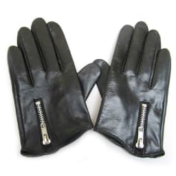 men's leather gloves fashion classic short side zipper fit tight style real Italy Unisex women touch screen gloves