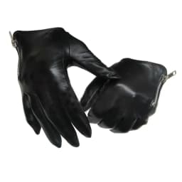 men's leather gloves fashion classic short side zipper fit tight style real Italy Unisex women touch screen gloves