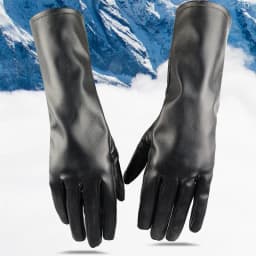 Female Winter Warm Touch Screen Driving Synthetic Leather Gloves 39CM Women's Outdoor Riding Plus Velvet Thicken Long Mittens