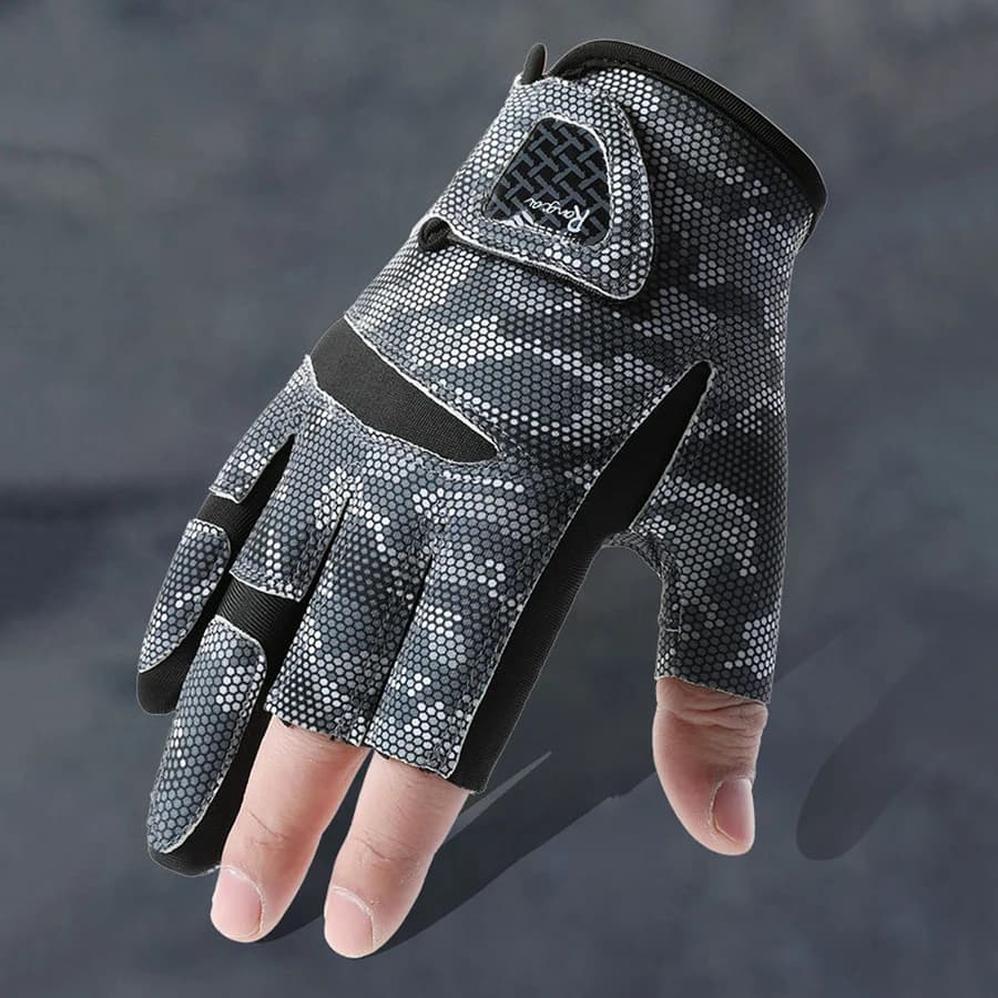 Fishing Gloves for Men Anti Slip Summer Sun Protection Gloves Breathable 3 Finger Cut Gloves Fly Fishing Accessories