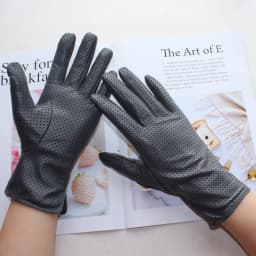 New Women's Fashionable Sheepskin Gloves Color Mesh Breathable Fashion Short Genuine Leather Gloves