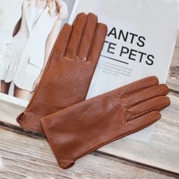 New Women's Fashionable Sheepskin Gloves Color Mesh Breathable Fashion Short Genuine Leather Gloves