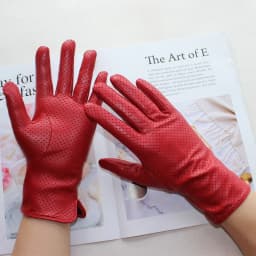 New Women's Fashionable Sheepskin Gloves Color Mesh Breathable Fashion Short Genuine Leather Gloves