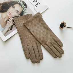 New Women's Fashionable Sheepskin Gloves Color Mesh Breathable Fashion Short Genuine Leather Gloves
