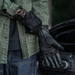 Retro Motorcycle Gloves Man Woman Winter Fleece Liner Warmer Vintage Full Finger Protective Windproof Genuine Leather Gloves