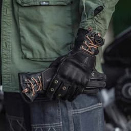 Retro Motorcycle Gloves Man Woman Winter Fleece Liner Warmer Vintage Full Finger Protective Windproof Genuine Leather Gloves