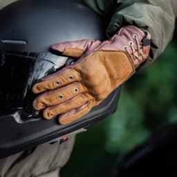 Retro Motorcycle Gloves Man Woman Winter Fleece Liner Warmer Vintage Full Finger Protective Windproof Genuine Leather Gloves
