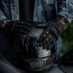 Retro Motorcycle Gloves Man Woman Winter Fleece Liner Warmer Vintage Full Finger Protective Windproof Genuine Leather Gloves