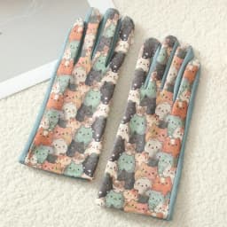 Cartoon Printing Cute Cat Dog Oil Painting Suede Gloves Women Winter Thickened Warm Touchscreen Gloves Student Girl Prevent Cold