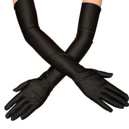 Women Long Elbow Satin Gloves Classic Adult Elegant Black White Gloves 1920s Vintage Style Party Prom Wedding Decor Sleeves
