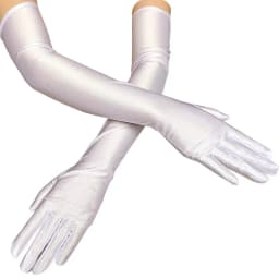 Women Long Elbow Satin Gloves Classic Adult Elegant Black White Gloves 1920s Vintage Style Party Prom Wedding Decor Sleeves