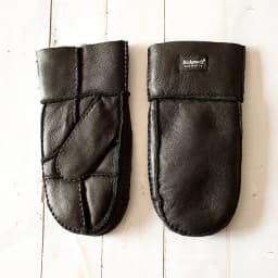 Men's Winter Warm Sheepskin Fur Mittens Thickened Windproof Cold-Proof Wool Lined Leather Gloves for Cold Weather Protection