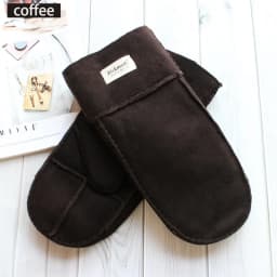 Men's Winter Warm Sheepskin Fur Mittens Thickened Windproof Cold-Proof Wool Lined Leather Gloves for Cold Weather Protection