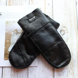 Men's Winter Warm Sheepskin Fur Mittens Thickened Windproof Cold-Proof Wool Lined Leather Gloves for Cold Weather Protection