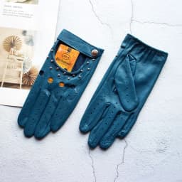 Summer Driving All Finger Leather Gloves Women's Sheepskin Unlined Fashion Hollow Out Style Outdoor Motorcycle Riding