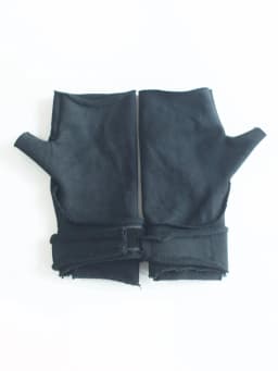 Rough Selvedge Design Vintage Punk Fingerless Gloves Man Woman Techwear Style Looped Fabric Pure Cotton Gloves Black Coffe Gray