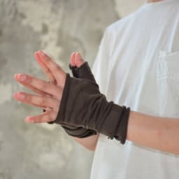 Rough Selvedge Design Vintage Punk Fingerless Gloves Man Woman Techwear Style Looped Fabric Pure Cotton Gloves Black Coffe Gray