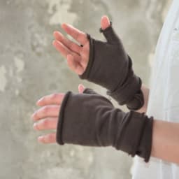 Rough Selvedge Design Vintage Punk Fingerless Gloves Man Woman Techwear Style Looped Fabric Pure Cotton Gloves Black Coffe Gray