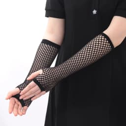 1Pair Women Black Gothic Fishnet Fingerless Long Gloves Leg Arm Cuff Party Wear Fancy Dress for Womens Sexy Beautiful Arm Warmer