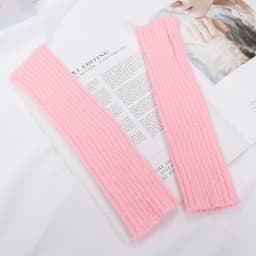 Female Y2K Fashion Arm Warmers Soft Knitted Gloves Women Girl Half Finger Mittens Solid Color Winter Arm Sleeves