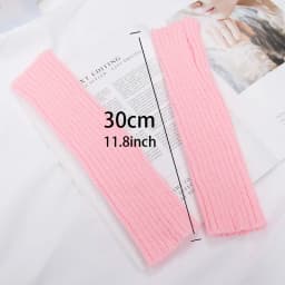 Female Y2K Fashion Arm Warmers Soft Knitted Gloves Women Girl Half Finger Mittens Solid Color Winter Arm Sleeves