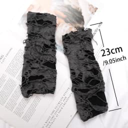 Sexy Gothic Fingerless Long Gloves for Women Men Halloween Gloves Mittens Clubwear Dance Cosplay Costume Accessories